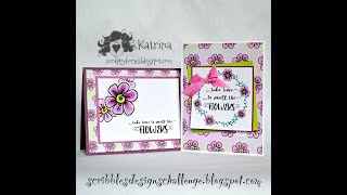 2 Cards from the Same FREE Image and Flowers