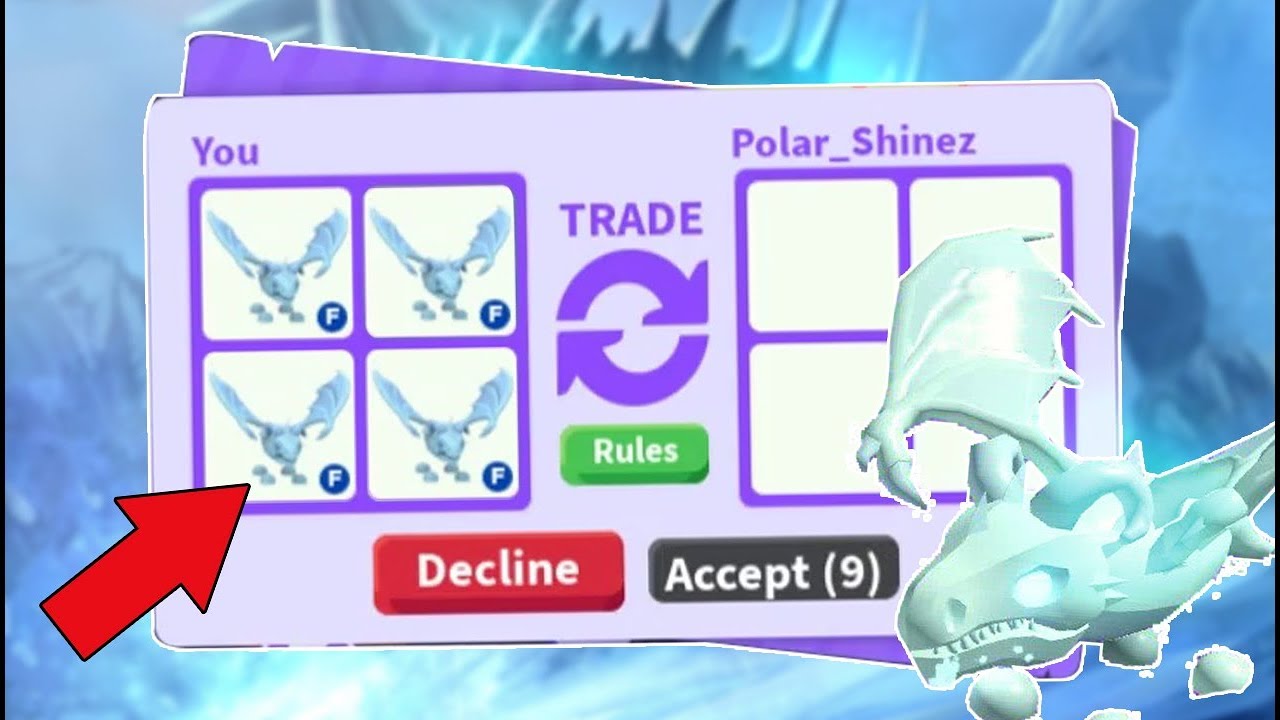 Giving Away 10 Frost Dragon For Free On Roblox Adopt Me Youtube - frost dragon adopt me roblox