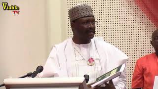 Chairman of INEC Mahmoud Yakubu who thanked the both house for orga...