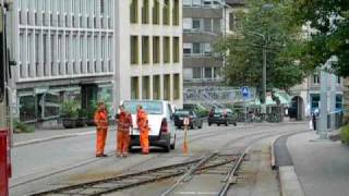 Provisorische Gleiswechselanlage Für Die Forchbahn Beim Bahnhof Stadelhofen