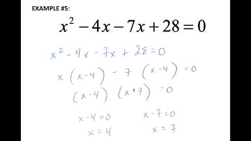 7.5 SOLVING QUADRATIC EQUATIONS BY FACTORING