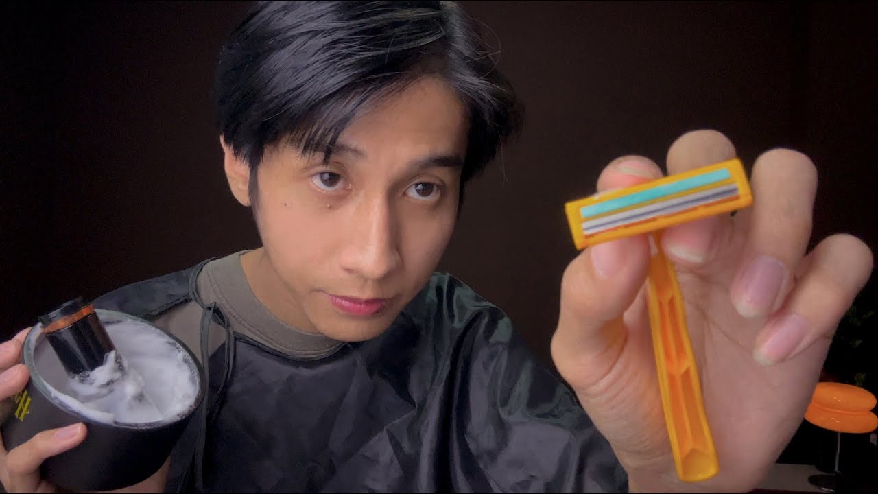 ASMR โกนหนวดและขนบนใบหน้าให้คุณ Pampering Shave Face Soft Spoken (Roleplay)