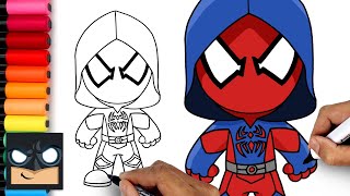 how to draw spider man scarlet 3 spider suit