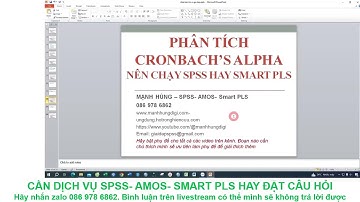 Tháng 12: Giải đáp về SPSS, AMOS, SmartPLS tập 19. Nhắn zalo 086 978 6862 để được hỗ trợ