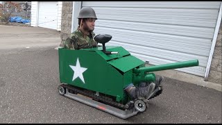 Potato Cannon Mini Tank Made From Junk
