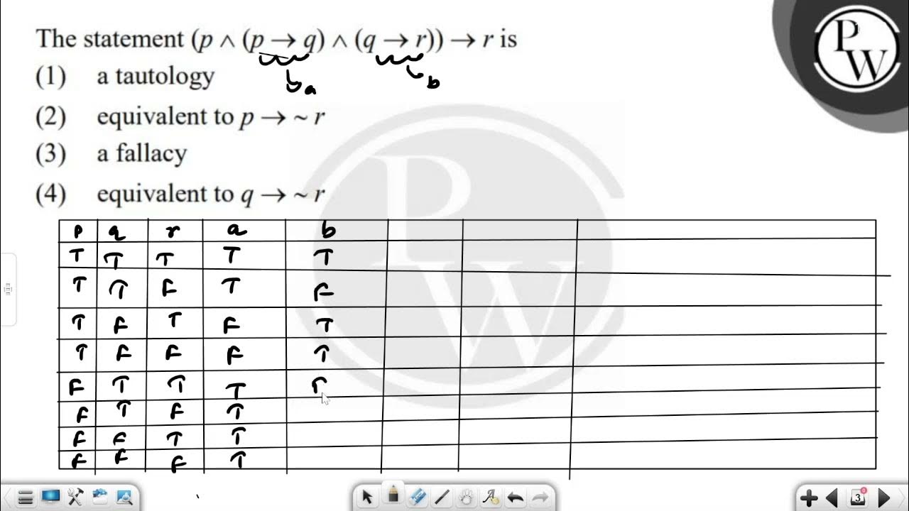 The statement \( (p \wedge(p \rightarrow q) \wedge(q \rightarrow r