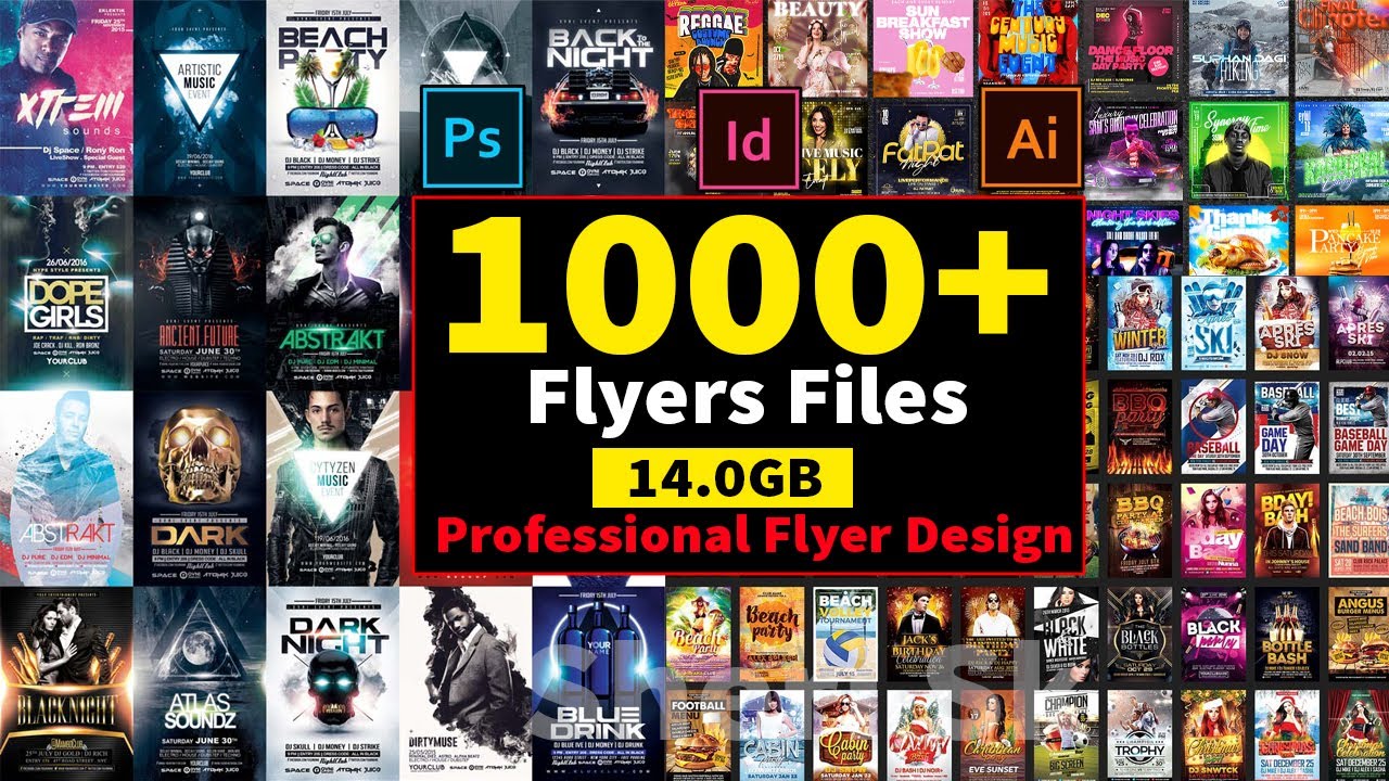 1000+ Flyers Editable Templates Download In PSD EPS AI And IDML Files Sheri SK Mega Flyers Pack