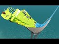 Epic long train jump fails  beamng drive