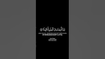 ويسألونك عن الروح قل الروح من أمر ربي شاشة سوداء | كرومات قرآن كريم بصوت #ياسر_الدوسري|#سورة_الإسراء