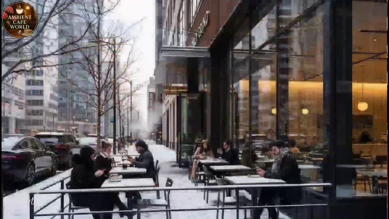 🔴 Calm Winter Night & Relaxing Jazz Background Music ,Cozy Coffee Shop Ambience with Soft Jazz Music