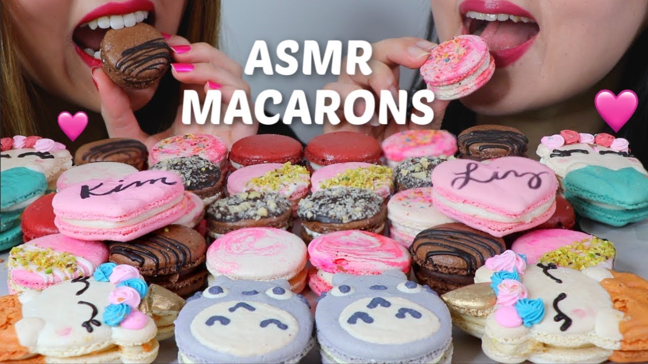 ASMR MACARONS (EATING SOUNDS) 마카롱 리얼사운드 먹방 マカロン | Kim&Liz ASMR
