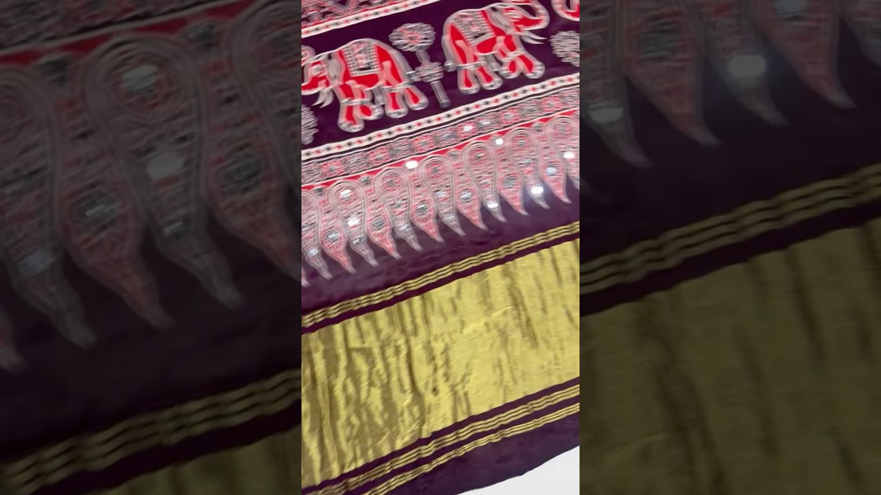 Original Mirror Hand Work Ajrakh Saree