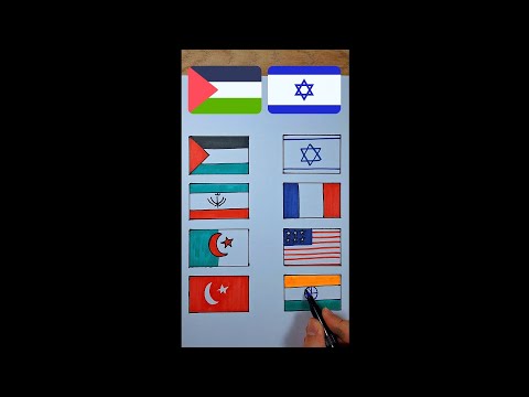 Supporters of Palestine and Israel 🇵🇸 🇮🇱 | 🚩 Flag Drawing 🚩
