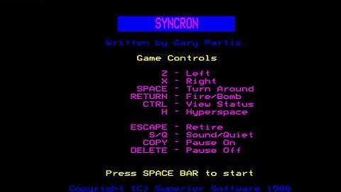 Syncron Title Music - BBC Micro Model B - 1988
