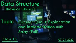 Circular Queue Explanation and Implementation with Array (Full) | Class 13 | 07-01-2022