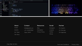 HTML & CSS Footer Component Design | Frontend ASMR Coding | No Talking