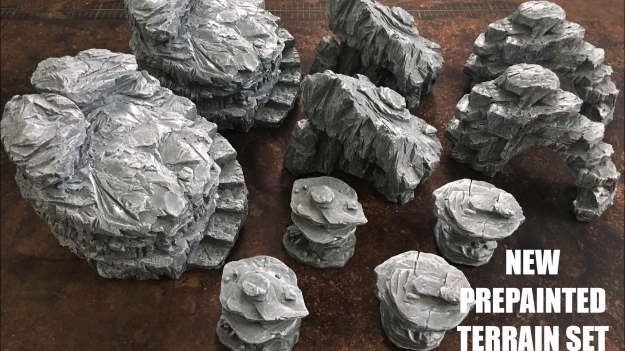 PREPAINTED ROCKS by URBANMATZ. Prepainted wargaming terrain