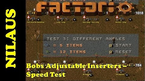 Factorio - Bobs Adjustable Inserters - Speed Test (v2)
