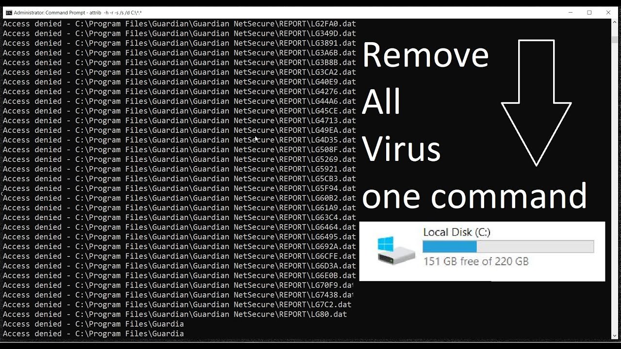 How To Remove Virus Using Cmd Windows 788 110 100 Fix Youtube