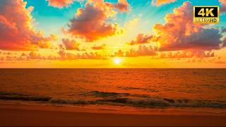 🌊🌅 Endless Waves into the Sunset | 4K Pure Ocean Ambience for Better Sleep, Quiet Focus & Relaxation