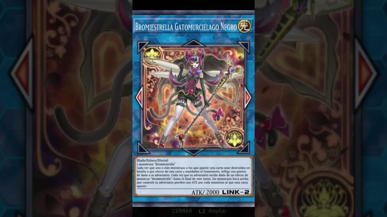 Yugioh Bromiestrella GatoMurciélago Negro Carta Tipo Luz