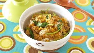 How to Make Easy-To-Eat Oyakodon (Chicken and Egg Rice Bowl) Recipe ジューシーそぼろの親子丼 (レシピ)