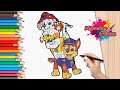 Como Dibujar a la PATRULLA CANINA 🐾 Dibujos para Niños