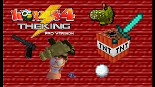 Worms 4 TheKing 1.5 Double Match with Minecraft Mode and Minigun (Wormpot Mode)