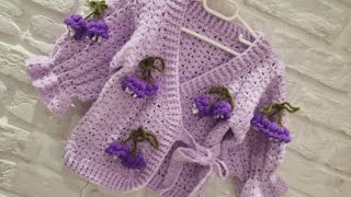 VERY EASY CROCHET CARDİGAN.ÇOK KOLAY ÇİÇEKLİ HIRKA. KÜPE ÇİÇEĞİ HIRKA MODELI YAPILIŞI.KRAVUZE HIRKA