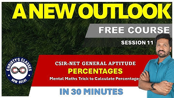 #11 | Percentages | CSIR-NET General Aptitude |GATE 2024| Speed Maths | Christy Varghese