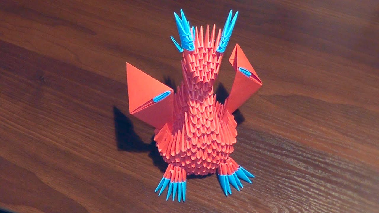 3D origami dragon with wings tutorial 2 YouTube
