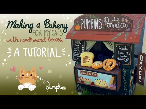 How to Make a Cardboard Cat Bakery ✿ DIY Crafts