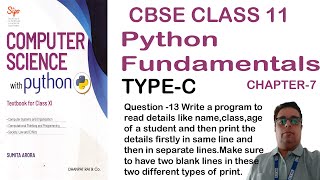 Chapter 7 || Type-C Question 13 || Python Program