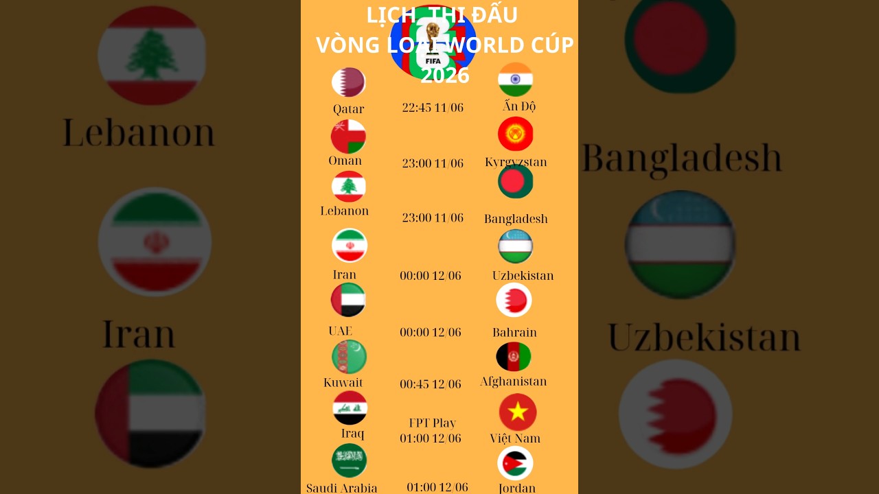 Nohu17 free tại đăng ký Chia sẻ Lịch thi đấu vòng loại World Cup ngày 11,12 /06/2024