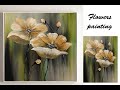 How to paint easy flowers painting / Demonstration /Acrylic Technique on canvas by Julia Kotenko