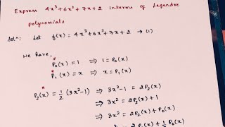 Express f(x) interms of Legendres polynomials - Example Problem 3 | Engineering Mathematics