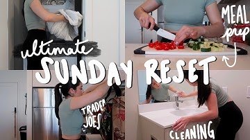 HUGE SUNDAY RESET // Trader Joe’s haul, cleaning my apartment, weekly meal prep/plan, and more!