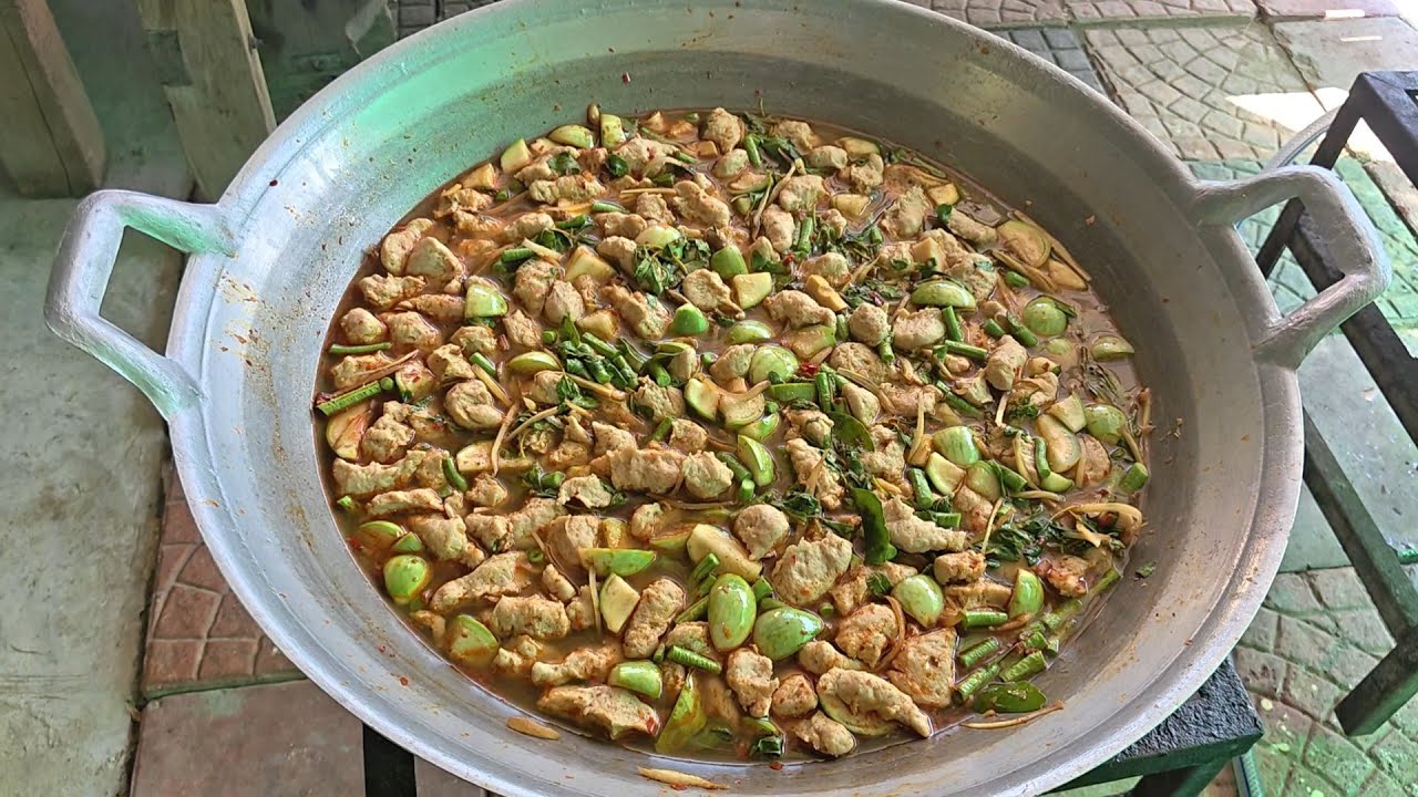 แกงป่าปลาบดกระทะใหญ่สูตรทำกินทำขายครัวยายยงค์บ้านหมี่