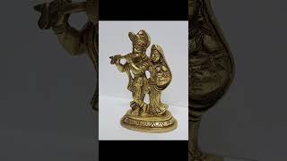 Pure Brass Statue of Radha Krishna 4.5'