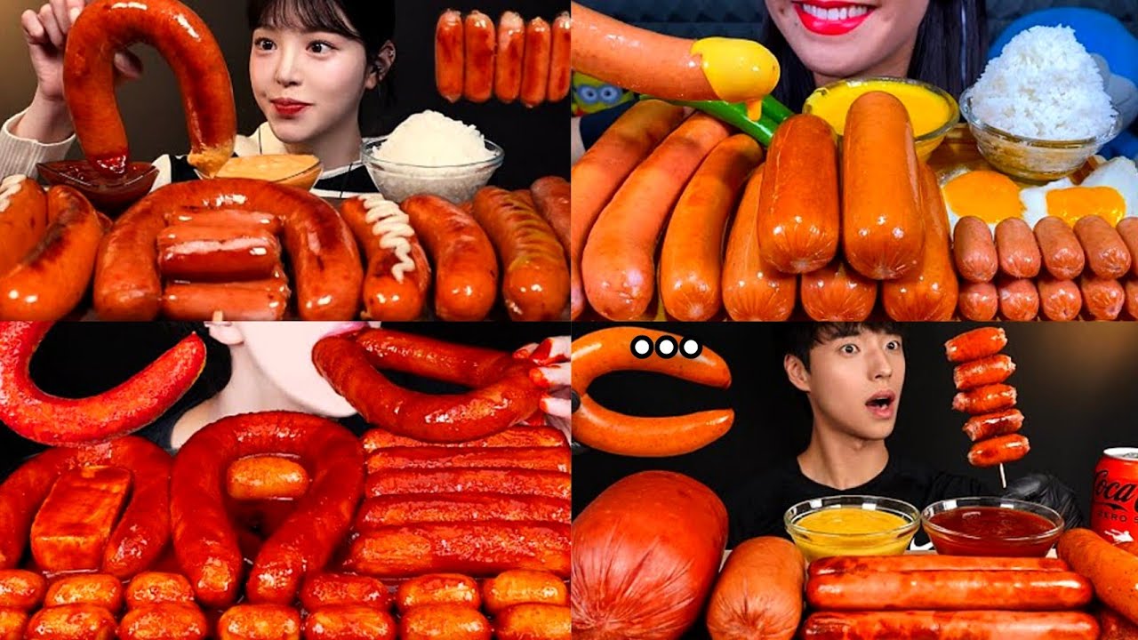MUKBANGERS EATING JUICY SAUSAGE😍SAUSAGE MUKBANG🔥EATING ASMR🥵mukbang complition #mukbang #food #asmr