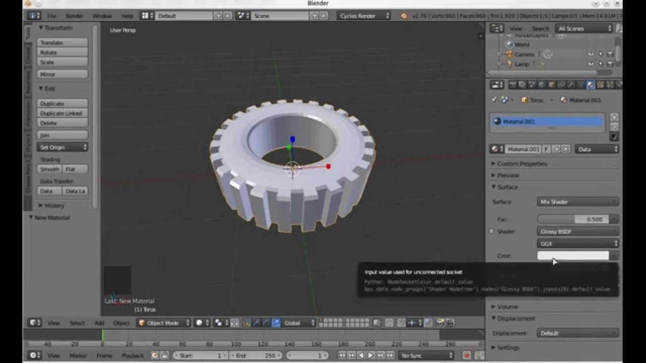 Blender ile basit çark yapımı (gear with blender Speed Up) YouTube
