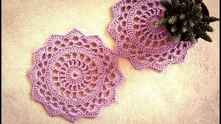 Crochet Doily Coaster Tutorial Easy For Beginners screenshot 3