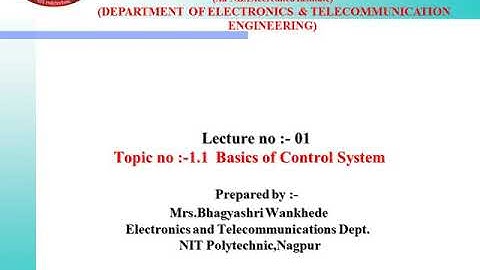EJ-5I CSP U1-1.1 Basics of control system Lecturer 01