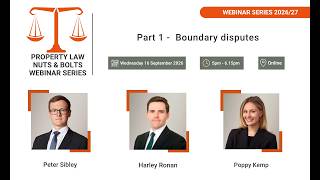 Property Law Nuts and Bolts webinar series 2026-27 Part 1