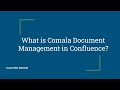 What is comala document management in confluence 