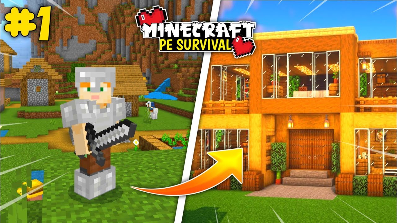 MINECRAFT PE🔥Survival Series Ep 1 in Hindi 1.20 | Made OP Survival Base ...