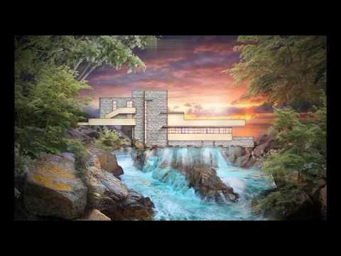 Architecture Photoshop Rendering Tutorial for architects and architecture - Fallingwater House Scene