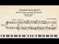 THOMAS - «Connais tu le Pais?» from the opera Mignon (excerpt) - Piano sheet music