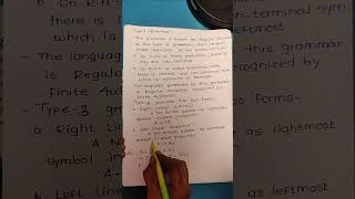Context Free Grammar Lecture 6 Chomsky Hierarchy Type 3 Grammar