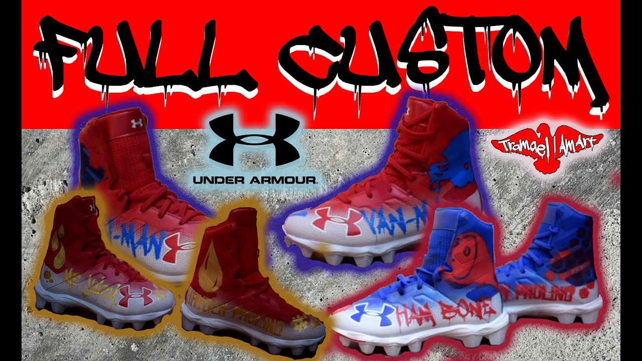 FULL CUSTOM 3 Pairs of UNDER ARMOUR cleats BY TRAMAEL IAMART YouTube